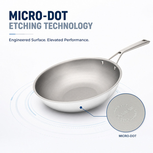 Poêle à frire antiadhésive en titane triple couche TIANXING avec micro-gravure, surface PVD sans revêtement, pour restaurant - Product Image 1