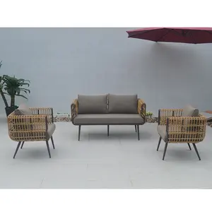 沙发铝制户外花园藤家具套装绳家具套装椅子拉丹花园家具