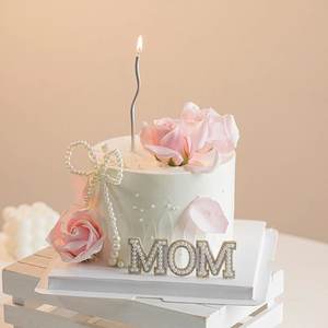 Décoration de gâteau d'anniversaire pour <span class=keywords><strong>maman</strong></span>, célébrité d'Internet, magnifique perle MOM, déesse avec ornement de nœud en diamant - Product Image 2