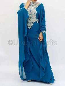 Beautiful Moroccan <b>Kaftan</b> <b>Dress</b> Neck Beaded Work <b>Long</b> Sleeves Weeding Jalabiya <b>Kaftan</b> <b>Dresses</b> - Product Image 3