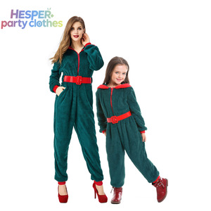 HESPER - Mono de Terciopelo Coral Verde para Invierno, Ideal para Fiestas, Festivales, Navidad, Pijamas Familiares para Adultos, Colección para Niñas - Product Image 3