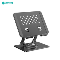 COTECi Support de téléphone universel rotatif à 360 ° en alliage d'aluminium, support pliable et réglable pour bureau, voyage, jeu, tablette PC