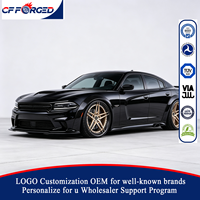 Jantes forgées en fibre de carbone personnalisées de haute qualité, 20-21 pouces, dorées, 5x115, à 5 branches, 2 pièces, pour Dodge Charger SRT Hellcat