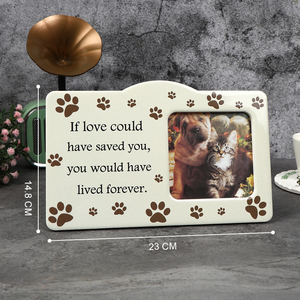 Marco Conmemorativo para Mascotas, Marco de Fotos para Perros y Gatos con Diseño de Huella 'Si pudiera haberte salvado', 23x14.8x1.2CM, Marco de Cerámica Impermeable - Product Image 4