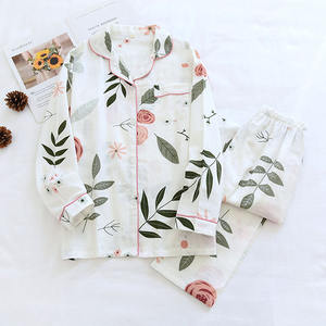 Prezzo all'ingrosso di alta qualità manica lunga pigiama donna 100% <span class=keywords><strong>cotone</strong></span> pigiama Femme - Product Image 4