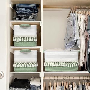 <span class=keywords><strong>Panier</strong></span> de rangement en corde de coton, bacs organisateurs en forme de cube, <span class=keywords><strong>panier</strong></span> à linge pour bébé, pour vêtements, jouets, couches, animaux de compagnie - Product Image 2