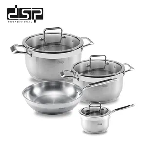 DSP антипригарная кухонная посуда из нержавеющей стали 7 шт. наборы кухонной посуды наборы посуды для дома кухонная посуда набор кастрюль