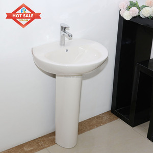 Lavabo sur pied ovale en céramique et porcelaine, moderne, facile à nettoyer, prix de gros, pour salles de bain - Product Image 3