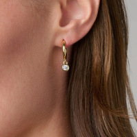 LUCKYJIU Fabricants de bijoux personnalisés, boucles d'oreilles créoles rondes en acier inoxydable plaqué or 18 carats, résistantes à l'eau et au ternissement, avec CZ