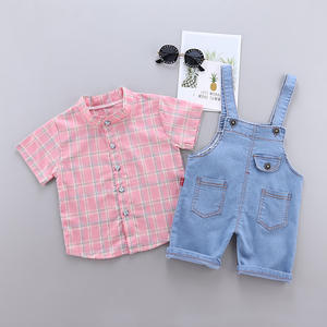 Conjunto de Ropa Infantil de Moda, Camisa a Cuadros para Niño y Pantalones Vaqueros de Moda - Product Image 2