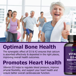 Capsules OEM ODM de Vitamine D3 K2 avec Vitamine D pour la santé des dents et des os, améliore les niveaux cardiaques et favorise la santé mentale - Product Image 5