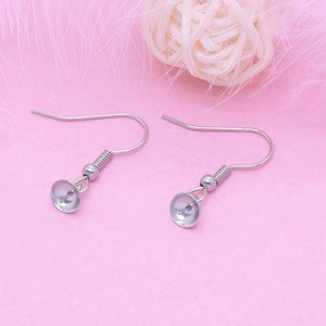 Stainless Steel Ear Hooks With Bead Spring Bowl Pins Pearl <b>Holder</b> Pendant <b>Holder</b> Diy Jewelry Findings - Product Image 1