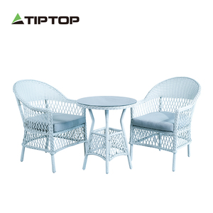 أريكة حديقة من الراتان 3 من أعلى القمة ، أثاث حديقة أبيض عصري - Product Image 1