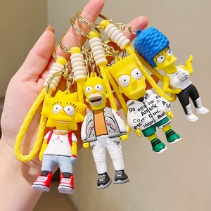 Porte-clés 3D PVC Super Mignon Dessin Animé <span class=keywords><strong>Simpsons</strong></span> Histoire de Famille Porte-clés de Voiture pour Sac d'École Pendentif - Product Image 6