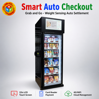 Distributeur automatique de produits surgelés avec détection de poids, armoire congélateur intelligente, écran LCD 22 pouces, 4 étages, 8 paniers, paiement par carte, libre-service