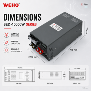 Alimentation réglable <span class=keywords><strong>SED</strong></span>-10000W 333A CC/CV RS485 Modbus à sortie unique 10kW pour l'automatisation industrielle et les applications robustes - Product Image 4