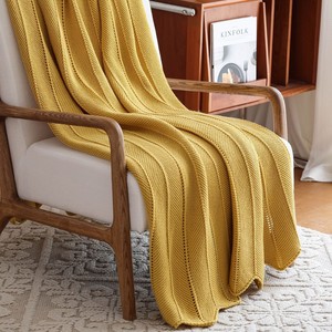 <strong>Autumn</strong> Nordic Solid Color Jacquard 100% Acrylic Thick Knitted Blanket Super Soft and Warm Luxury <strong>Throw</strong> for Bed Sofa - Product Image 6