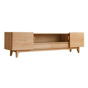 <span class=keywords><strong>Meuble</strong></span> <span class=keywords><strong>TV</strong></span> en noyer noir d'Amérique du Nord, style nordique minimaliste, en <span class=keywords><strong>bois</strong></span> massif, avec tiroirs, pour salon, en chêne, avec portes battantes créatives - Product Image 5