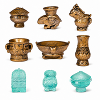 Figurines miniatures en résine en gros, ornements de style bronze chinois pour maison de poupée, micro-paysages, décoration intérieure, artisanat DIY