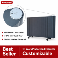 Chauffage par convection en aluminium Renowell 2000W, mural, électrique, pour la maison, le bureau, la chambre, silencieux, économe en énergie, CE, OEM, usine