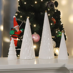 세라믹 조명 순수한 흰색 크리스마스 트리 데스크탑 홈 실내 장식 차 조명 로맨틱 웨딩 장식 사용자 정의 빛나는 - Product Image 3