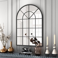 INTCO nouveauté grande taille mode luxe Antique mur décoratif métal fenêtre arc fer encadré miroir