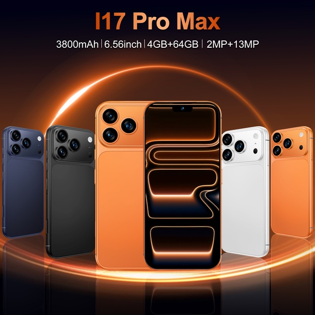 I17 Pro Max Smartphone Octa Core LTE French 6.56 Inch Dynamic Island Display 4GB+64GB Dual SIM Face ID Full Accessories Budget