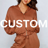 Ensemble sweat à capuche court et pantalon de jogging NEOHOPE avec logo personnalisé brodé, style Y2K, imprimé, en coton de haute qualité, fermeture éclair, corset, 2 pièces pour femme