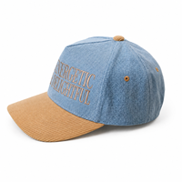 Gorra de Béisbol Vintage de 5 Paneles con Diseño de Dos Tonos, Corona Alta y Estructurada, Logotipo Bordado Personalizado