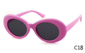 แว่นกันแดดทรงรีเล็กสไตล์วินเทจของเคิร์ต โคเบน สำหรับผู้หญิงยุค 90 ลายเสือดาว แว่นกันแดดเด็ก - Product Image 2