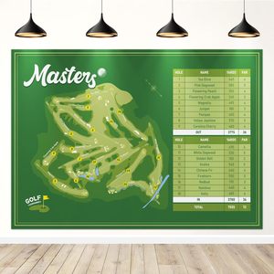 Décorations de fête Masters vertes, bannière amusante pour l'extérieur, toile de fond pour fête de golf Masters - Product Image 2