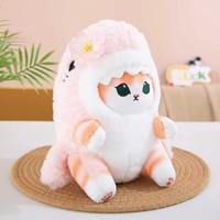 Adorable Peluche Chat Requin Transformable Rose Sakura, Figurine Chaton Requin en Peluche, Coussin Décoratif Dessin Animé, Coussin Bébé, Cadeau