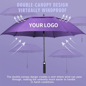 Custom Logo Dark Purple Golf <b>Umbrellas</b> Large Windproof Outdoor Promotional Branded Corporate Gifts Printed - Product Image 6