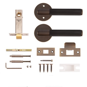 Brass <strong>Door</strong> Handle Factory Direct Sales Knurled Interior Privacy Antique Brass Entry <strong>Door</strong> Handles Luxury With Lock - Product Image 3