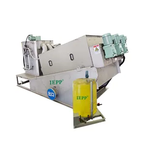 IEPP factory manufacturer supplier auto multi disc screw press sludge dehydrator scum dewatering machinery for wastewater plant