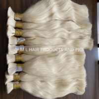 2026 - Tresses de cheveux humains couleur blond clair, mèches vierges brutes de 10''-12'' - minimum 10g