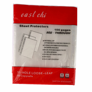 Tấm Nhựa 100 Tờ/Túi Cho Văn Phòng Tấm Bảo Vệ 11 Lỗ Bán Sỉ Ở Nhà Máy Kích Thước A4 Tráng Men Mịn Màng - Product Image 2