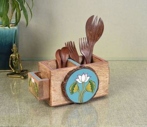Best Sale Wooden Cutlery Holder Top Quality Flatware Storage Caddy Organizer in Wholesale Price - Product Image 2