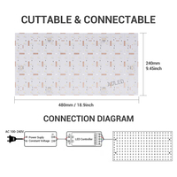 Feuille LED ultra-fine 24V, feuille LED flexible SMD5050 2835 324RGB+W pour l'éclairage d'exposition de marbre