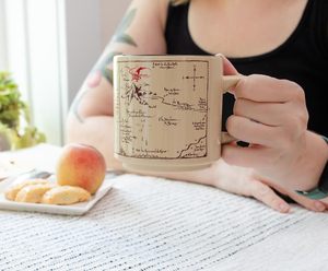 Tasse en céramique en porcelaine avec carte du Comté des Hobbits |   Café Espresso <span class=keywords><strong>Thé</strong></span> Cacao |   Lave-vaisselle grande capacité, compatible micro-ondes |   Sans plomb - Product Image 5