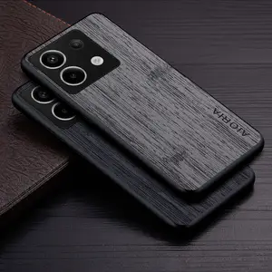 Case For Redmi Note 13 Pro Plus 4G 5G Funda Bamboo Wood Pattern Leather Luxury Coque For Xiaomi Redmi Note 13 Pro Case Capa