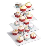 Présentoir à dessert en acrylique présentoir à cupcake en acrylique transparent personnalisé pour bureau de mariage