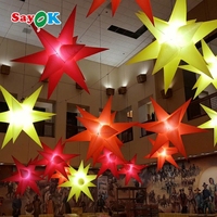 Étoile géante gonflable LED suspendue personnalisée pour la décoration de festivals et la publicité d'événements