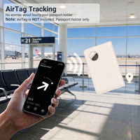 Porte-passeport en similicuir anti-RFID avec bouton, organisateur de documents multi-cartes, élégant support de voyage pour AirTag – Prix entrepôt