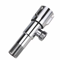 Robinet d'arrêt d'angle en acier inoxydable avec poignée ABS chromée G1/2 pour salle de bain et toilettes, vanne d'arrêt d'eau OEM