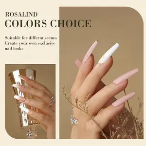 Fournisseur d'ongles ROSALIND échantillon gratuit label privé longue durée tremper facile à appliquer paillettes/couleur claire uv gel vernis à ongles stylo