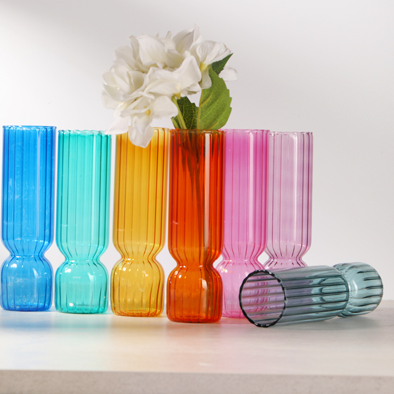 Glass Vase Wholesale Colorful Home Decor Glass Flower Vase Fashion Modern