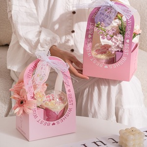 Boîte-cadeau <span class=keywords><strong>de</strong></span> bonbons <span class=keywords><strong>de</strong></span> Noël biodégradable ondulé avec poignée pour dessert au chocolat Apple OEM impression disponible - Product Image 1