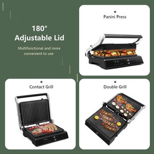 Elektrische grill met digitale bediening, sandwichmaker, paninimaker, broodrooster, 3-in-1 contactgrill, binnenrooster - Product Image 2