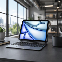 Clavier flottant cantilever pour iPad Pro 11 M5 M4 avec trackpad multi-précision et rétroéclairage 7 couleurs, idéal pour les voyages d'affaires MK038-24